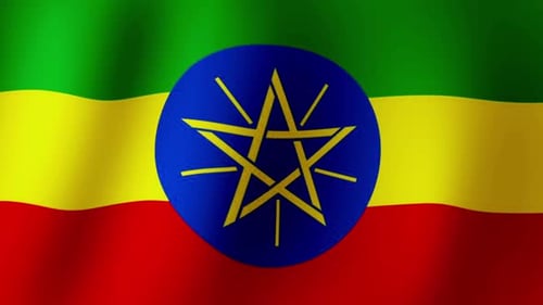 Waving Flag of Ethiopia Animation