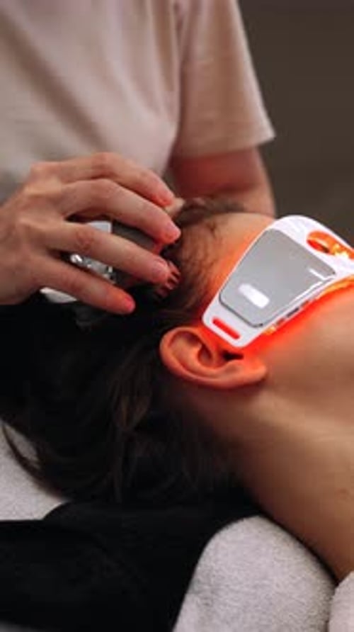 Red Light Facial Therapy Treatment Close-Up
