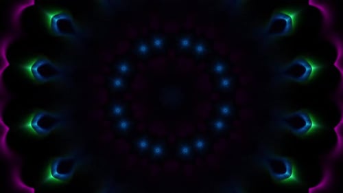 Abstract Symmetrical Glowing Kaleidoscope Loop