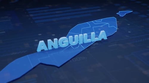 Anguilla 3D Map Holographic Display with Digital Data Interface