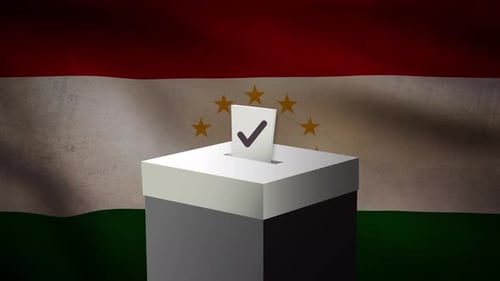 Casting Vote Into The Ballot Box During Tajikistan Election