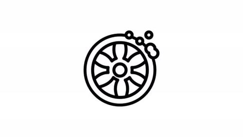 wheel wash line icon animation
