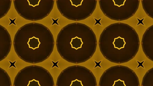 Morphing Gold Geometric Kaleidoscopic Background Loop