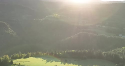 Panorama of Beautiful Countryside of Romania