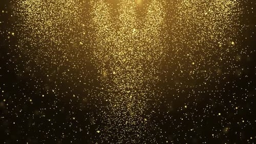 Golden Sparkling Particles Falling Elegant Celebration Background