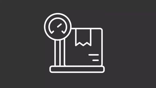 Animated Package on Scale Line Icon for Logistics