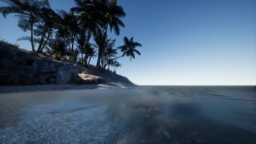 Tropical Island of Maldives in Ocean