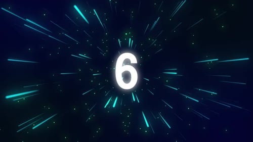 Futuristic Digital Number Countdown with Speed Lines