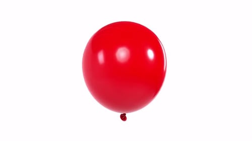Red Balloon rotating in loop on white background