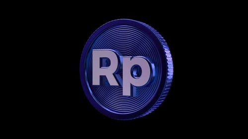 Alpha Coin Rupiah Rp Indonesia Uang Rotate Loop Money Bitcoin Crypto Shine Bank Economic Metal Blue