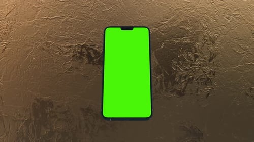 green screen 3D smartphone on gold plate Animation