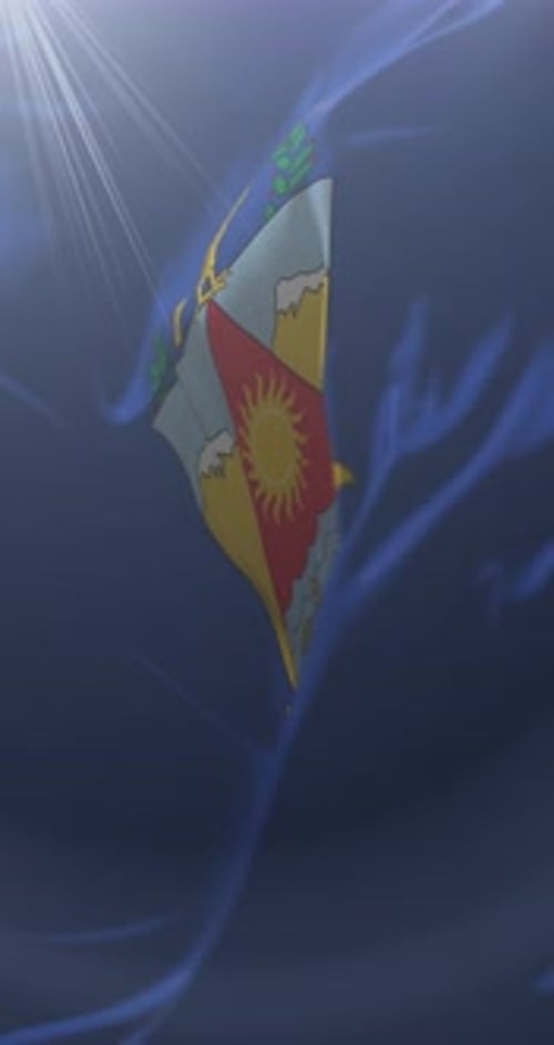 Waving Lancashire Crest Flag Emblem Animation