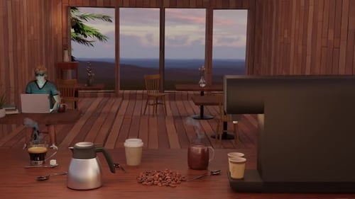 Ambient Sunrise Coffee Shop : Lofi