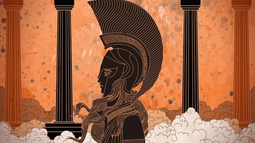 Decorative Ancient Greek Warrior Profile Animation