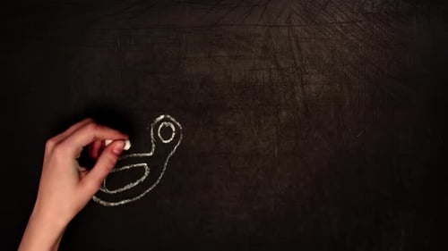 Scissors and Chalk Drawing of Tax