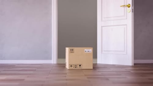 Modern 3D Animation of Door Opening and Box Reveal