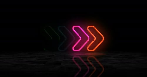 Neon Arrows Revealing Logo or Text Animation