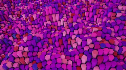 Dynamic Colorful Geometric 3D Animation. Event Polygonal Background.