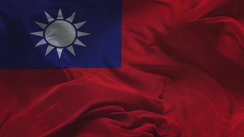 Waving Taiwan National Flag Background Animation Loop