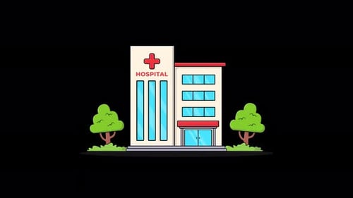 Animated Hospital Building Video - Transparent