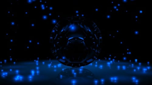 Background with Falling Blue Particles, Figure, Exclusive, Unique Design, 3D Render