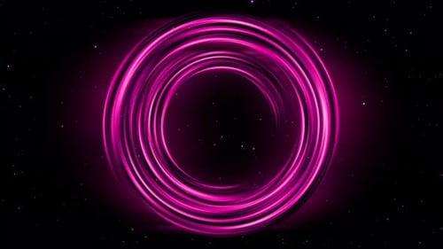 Dynamic Pink Abstract Light Rings Background Loop
