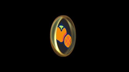 3D Rotating Orange Fruit Icon Animation