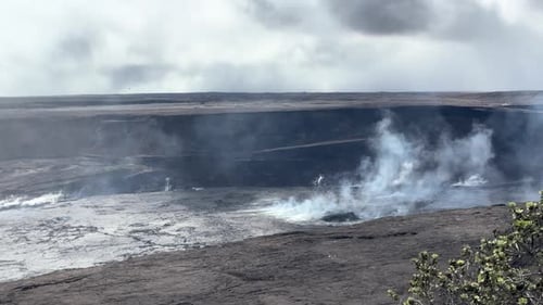 Smoke pluming out of Hawaii's largest active volcano.