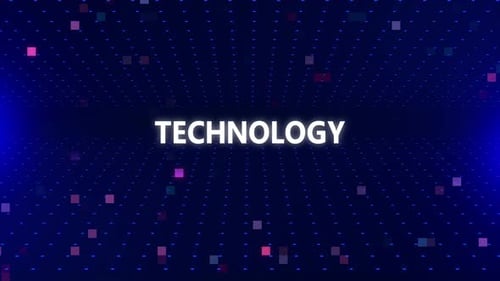 Futuristic Digital Grid Background with Animated Text Reveal