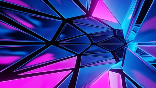 Futuristic Neon Geometric Tunnel Animation