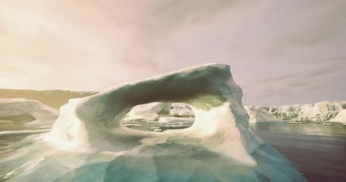Stunning Arctic Iceberg Landscape 3D Animation Journey