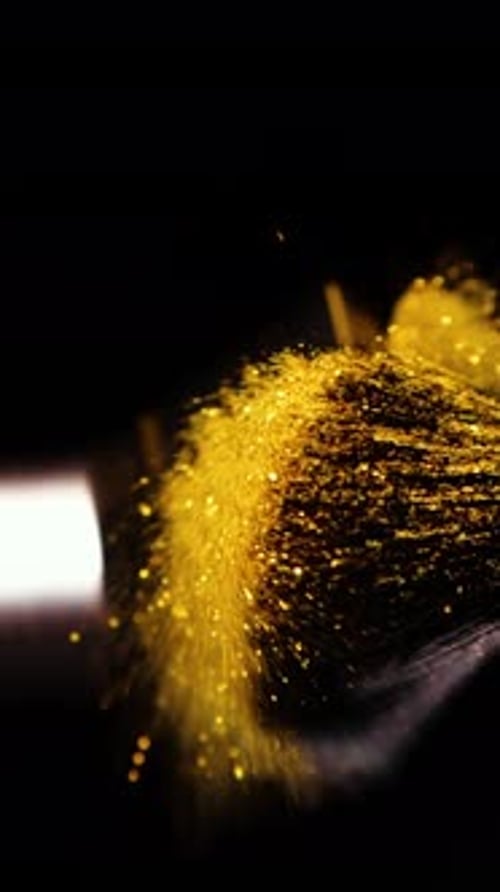 Vertical Screen Make Up Brushes Slow Motion Gold