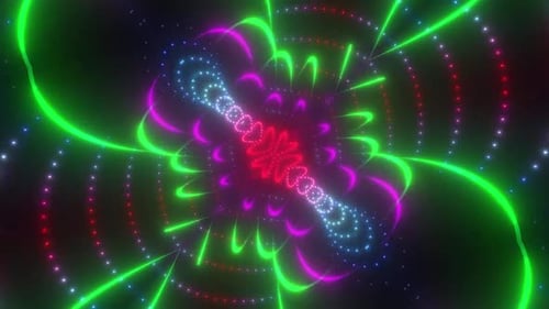 Dynamic Abstract Neon Light Particle Background Animation