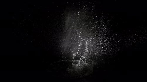 Dynamic Water Splash in Slow Motion on Black Background