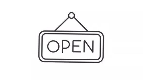 Animated Minimalist Open Sign for Business Storefront