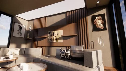 Modern Sliding Wooden Shelves Frame Reveal