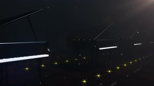 Elegant Grand Piano Opener with Sparkling Starlight Particles