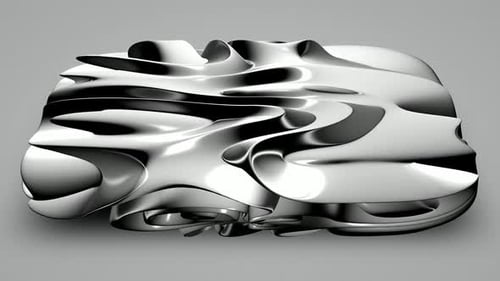 Abstract Chrome Liquid Metal Flowing Animation