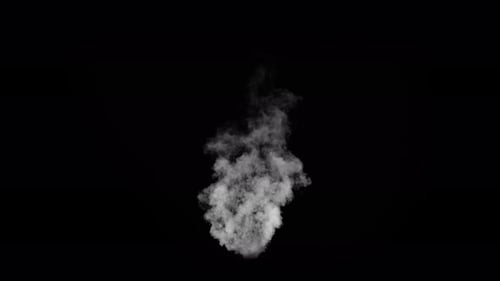 Fume Collection: Smoke emanating from middle at bottom spreading upwards on black background