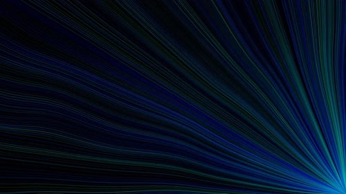 Hintergrund-Loop-Animation mit zyanfarbenen und blauen Strahlwellen in 4K