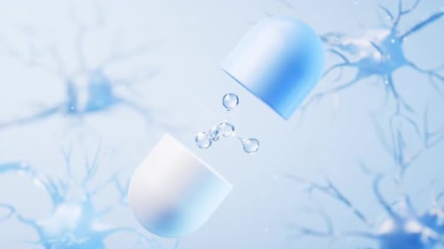 Medical Pill Capsule Animation Revealing Molecular Structure