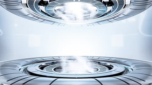 Futuristic Rotating Stage Product Reveal with Glowing Light