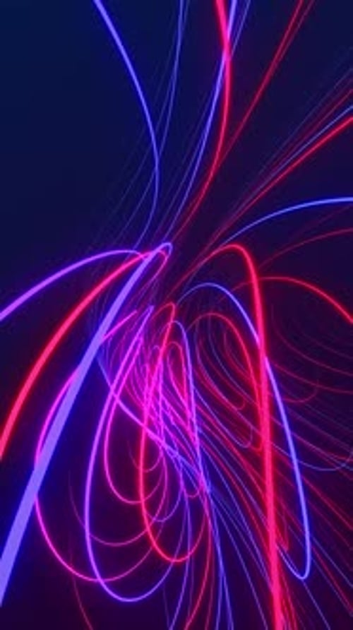 Neon Glowing Lines Abstract Digital Motion Background