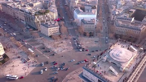 Arc de Triomphe Paris by drone in 4k