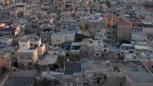 Acre, Israel, Aerial footage of the old city, the ancient port and marina