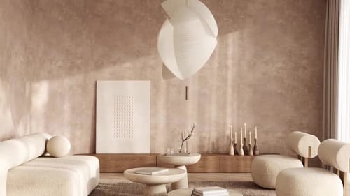Minimalist Beige Living Room Design