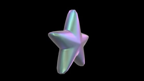 Star Icon Iridescent social media aesthetics on a transparent alpha