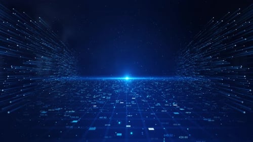 Futuristic Digital Data Network Cyberspace Background
