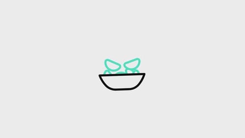 Flat Design Food Bowl Ingredient Drop Animation