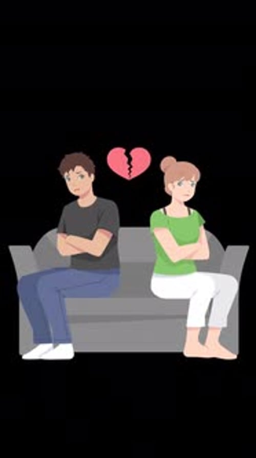 The Quarreling Couple Does Not Talk Vertical Alpha Channel